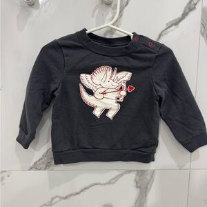 Cat & Jack Triceratops Graphic Valentines Sweatshirt - Dark Gray